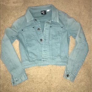 BDG stonewashed blue denim jean jacket .